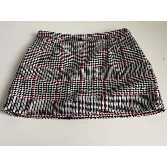 Forever 21 Juniors Sz 26 Mini Skirt Multicolor Houndstooth Plaid With Pockets - Picture 7 of 8
